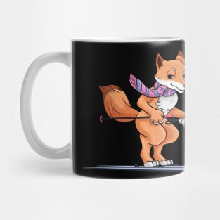 Beautiful fox as a skier Mug